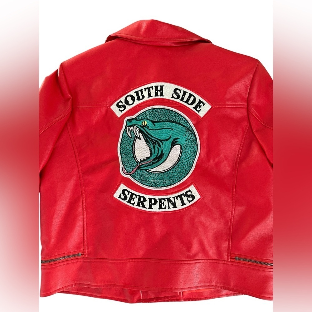 Riverdale South Side Serpents Red Faux Leather Jacket – Women’s L - Picture 9 of 11